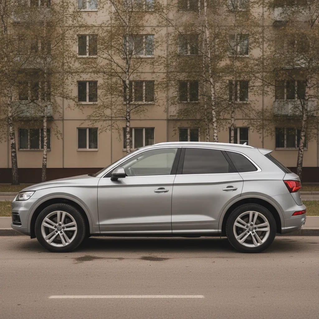 Автомобиль Audi на городской парковке