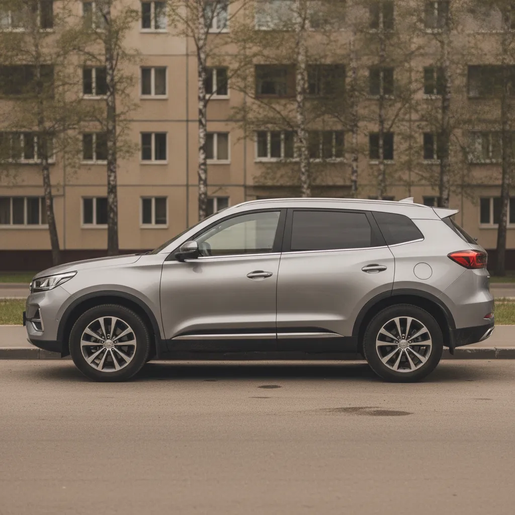 Автомобиль Chery на городской парковке