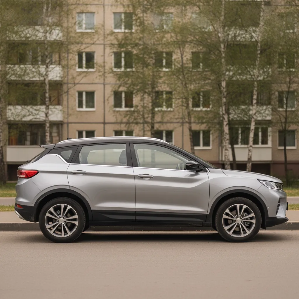 Автомобиль Geely на городской парковке