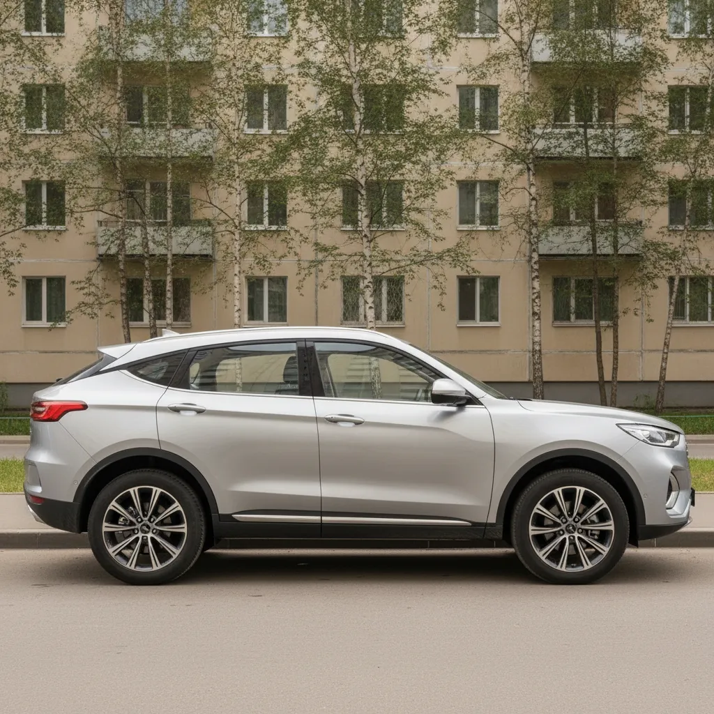 Автомобиль Haval на городской парковке