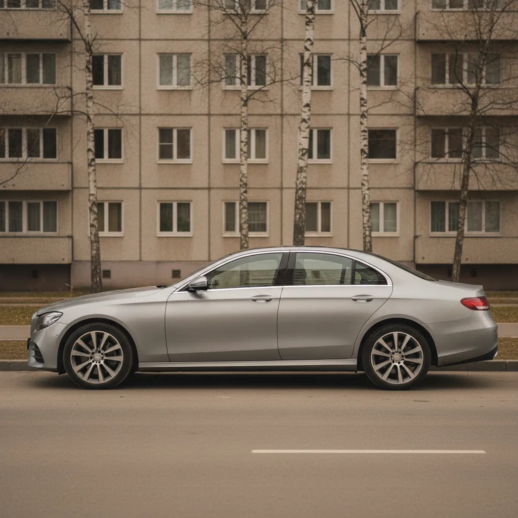 Автомобиль Mercedes-Benz на городской парковке