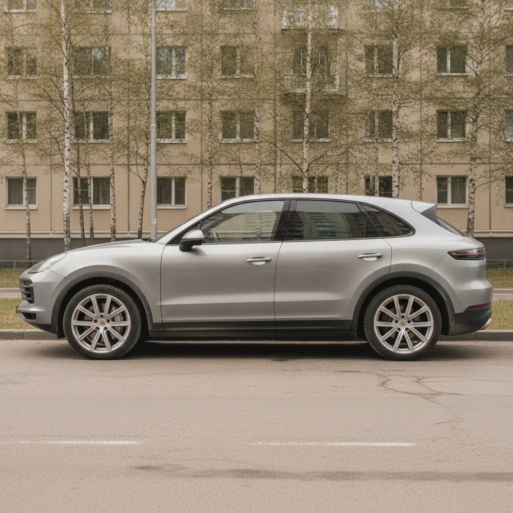 Автомобиль Porsche на городской парковке