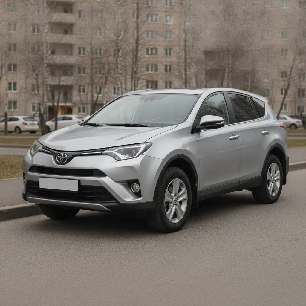 Автомобиль Toyota на городской парковке