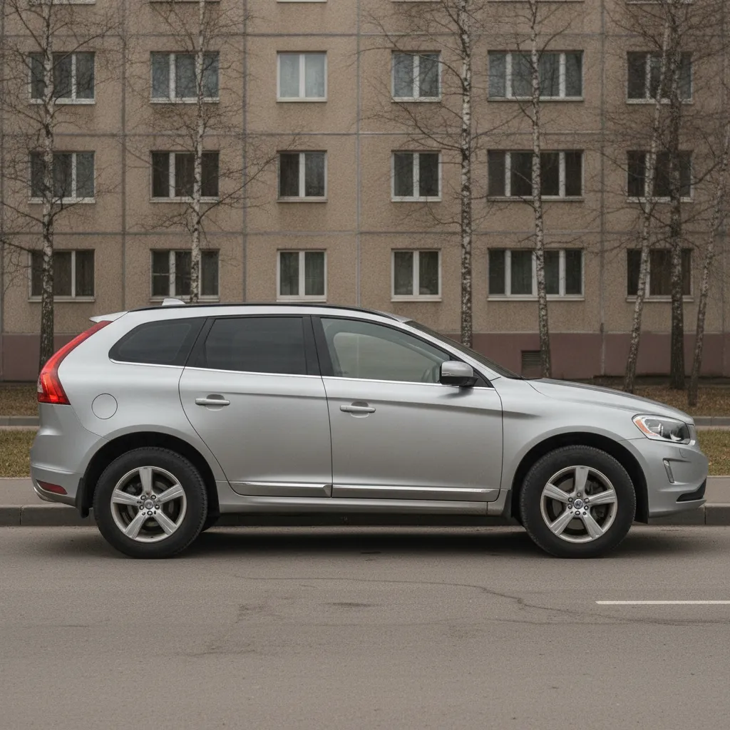 Автомобиль Volvo на городской парковке