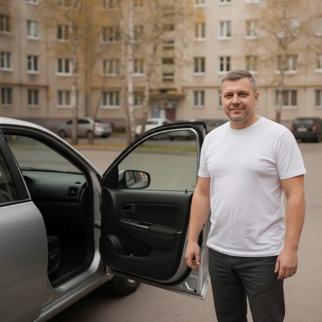Вскрытие автомобилей на Арбате: мастер службы «Про-Замок» за работой