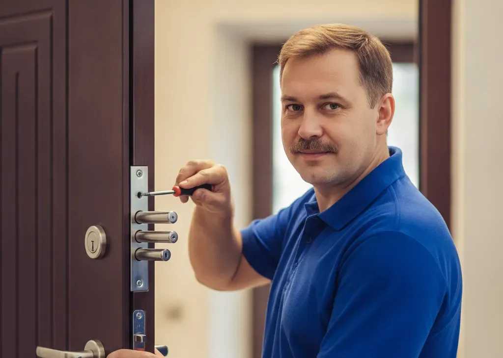 Замена замков — мастер службы «Про-Замок» за работой